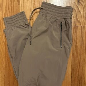 Athleta Tan Jogger Sweatpants Elastic Cuffs Drawstring Waistband